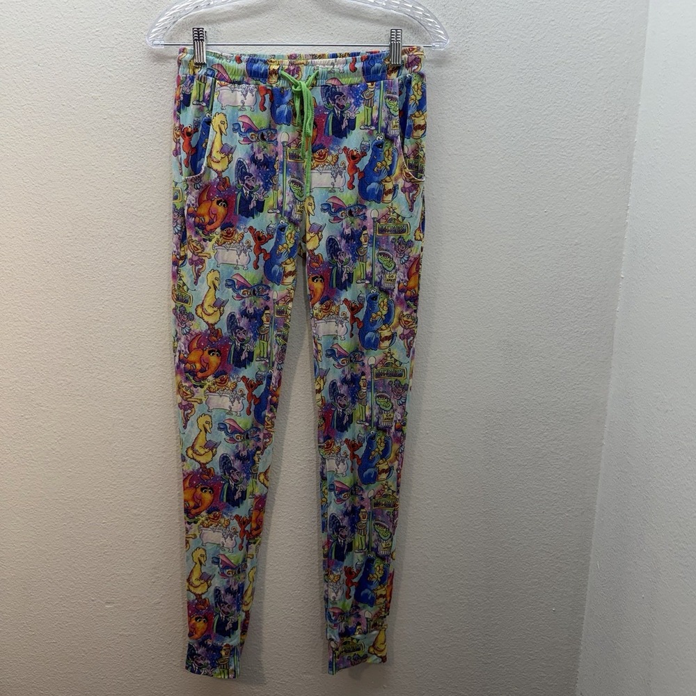 Sesame Streets Pajama Pants Showstoppers Sz S Women's Bamboo Lounge Print
